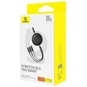 Hurtownia GSM - Cablul Baseus Free2Draw 3w1 USB-C / USB-C, Lightning, MicroUSB 100W 1.1m negru - BSU4920 - {ean13} - Hurt