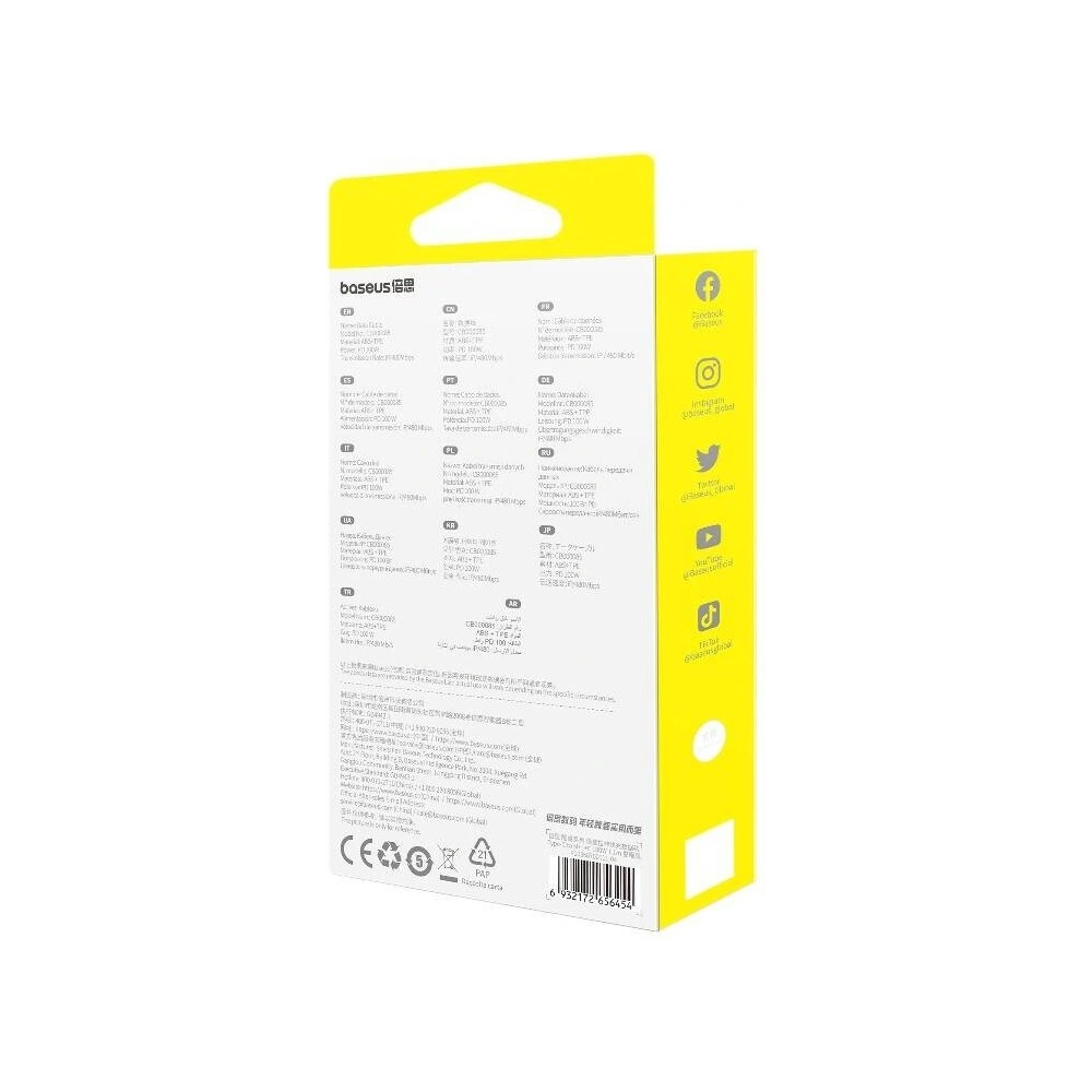 Hurtownia GSM - Kabel Baseus Free2Draw 3w1 USB-C / USB-C, Lightning, MicroUSB 100W 1.1m černý - BSU4920 - {ean13} - Hurt