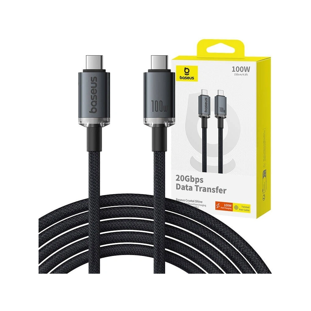 Hurtownia GSM - Kabel Baseus Crystal Shine USB-C / USB-C 100W 1.5m 20Gbps černý - BSU4925 - {ean13} - Hurt