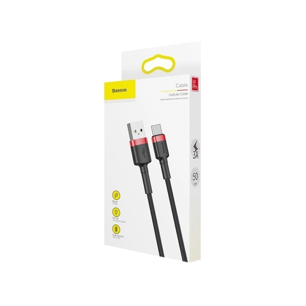Hurtownia GSM - Kabel USB-C Baseus Cafule 2A 3m (czerwono-czarny) - BSU794REDBLK - {ean13} - Hurt