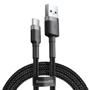 Cable USB-C Baseus Cafule 2A 3m Gray&Black