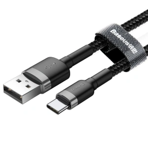 Cable USB-C Baseus Cafule 2A 3m Gray&Black