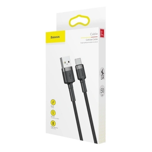 Kabel USB-C Baseus Cafule 2A 3m (szaro-czarny)