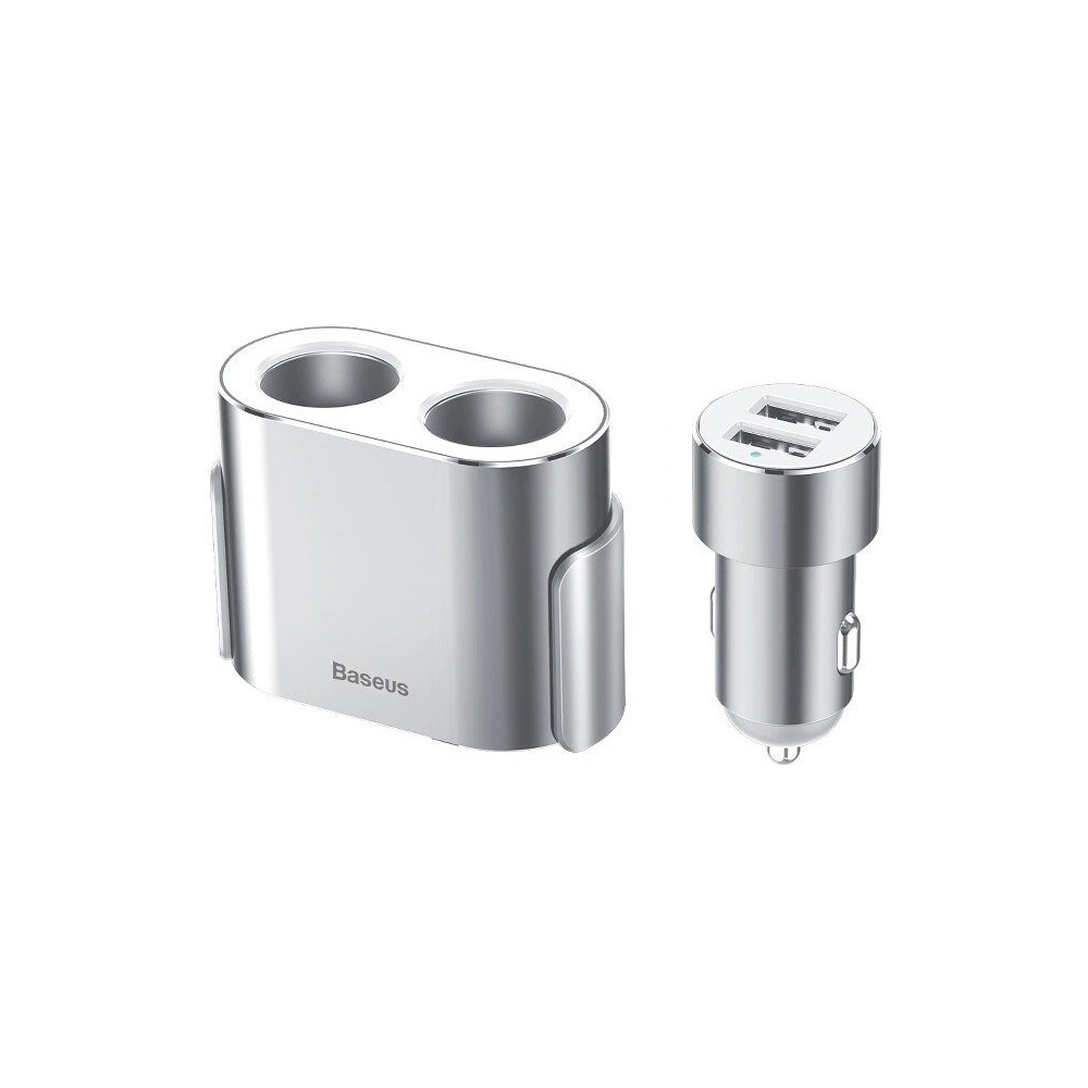 Wholesale Car Charger Baseus Y Type 2xUSB 3,4A 40W Silver - BSU798SLV - {ean13} - Hurt