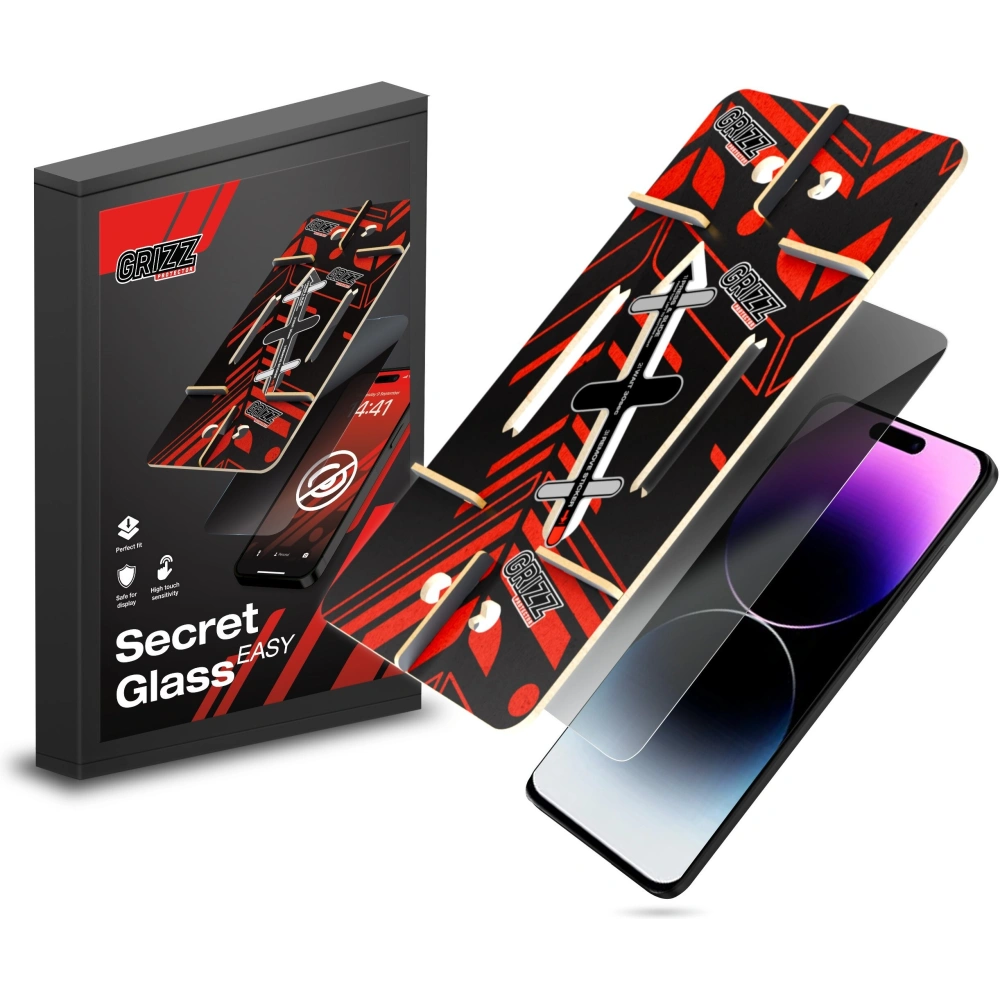 Hurtownia GSM - Pénzügyileg átlátszó GrizzGlass SecretGlass Easy Apple iPhone 14 Pro-hoz - GRZ10723 - {ean13} - Hurt