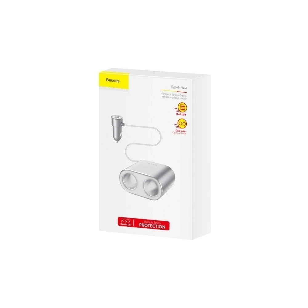 Wholesale Car Charger Baseus Y Type 2xUSB 3,4A 40W Silver - BSU798SLV - {ean13} - Hurt