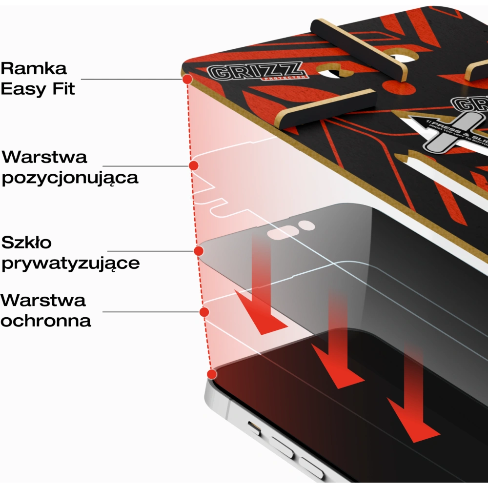 Szkło prywatyzujące GrizzGlass SecretGlass Easy do Apple iPhone 12 Pro