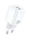 AWEI PD65-EU GaN 35W 2xUSB-C fehér hálózati töltő