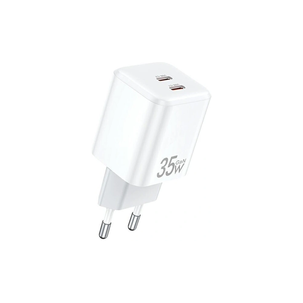 Wholesale AWEI PD65-EU GaN 35W 2xUSB-C wall charger white - AWEI215 - {ean13} - Hurt