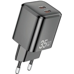 Hurtownia GSM - Încărcător de rețea AWEI PD65-EU GaN 35W 2xUSB-C negru/black - AWEI216 - {ean13} - Hurt