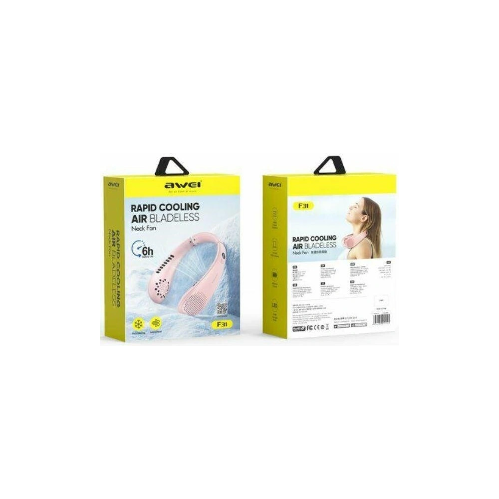 Hurtownia GSM - Wiatrak na szyję AWEI F31 1200mAh biały/white - AWEI217 - {ean13} - Hurt
