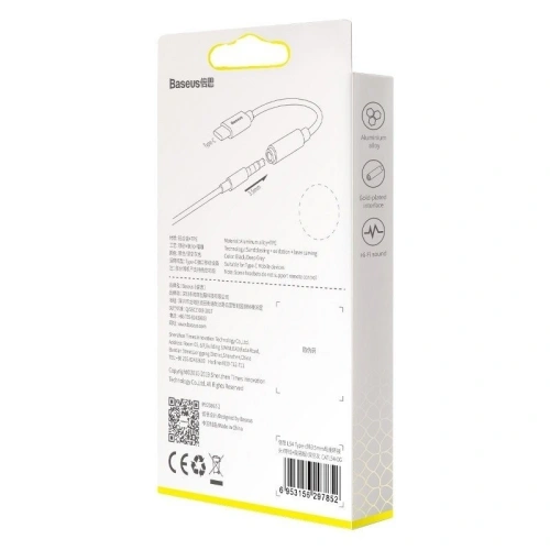 Adapter audio Baseus L54 USB-C + mini jack 3,5mm (szary)