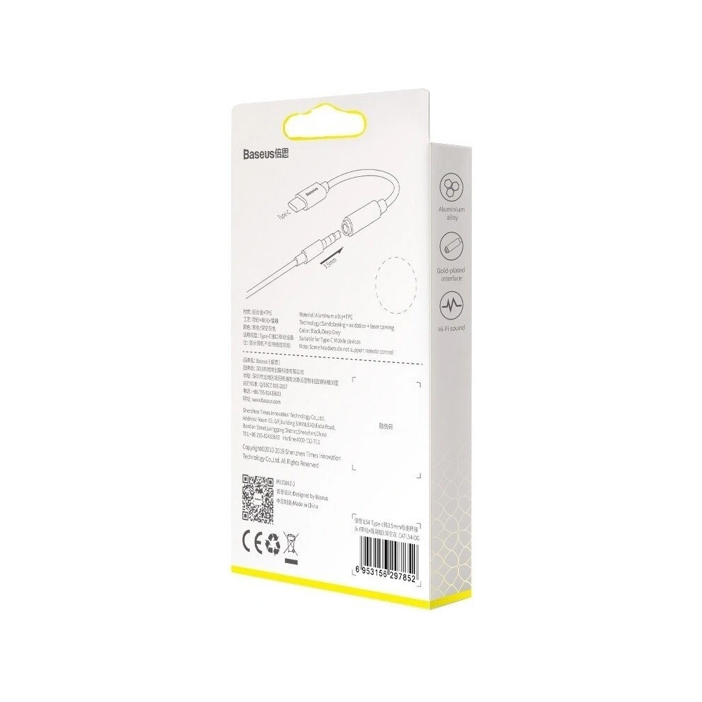 Hurtownia GSM - Adapter audio Baseus L54 USB-C + mini jack 3,5mm (szary) - BSU800GRY - {ean13} - Hurt