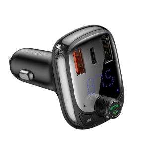 Hurtownia GSM - Transmiter FM Baseus T typed Bluetooth 5.0, 2xUSB, USB-C, PD, QC 3.0, microSD - BSU801 - {ean13} - Hurt