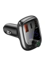 Transmiter FM Baseus T typed Bluetooth 5.0, 2xUSB, USB-C,  PD, QC 3.0, microSD