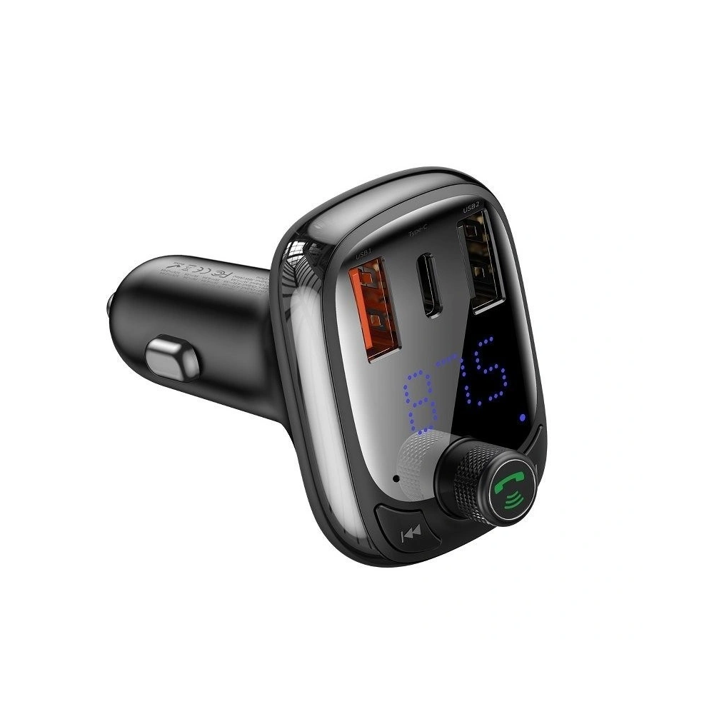 Hurtownia GSM - Transmiter FM Baseus T typed Bluetooth 5.0, 2xUSB, USB-C, PD, QC 3.0, microSD - BSU801 - {ean13} - Hurt