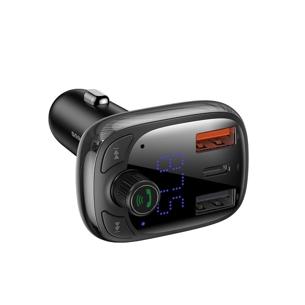 Hurtownia GSM - Transmiter FM Baseus T typed Bluetooth 5.0, 2xUSB, USB-C, PD, QC 3.0, microSD - BSU801 - {ean13} - Hurt