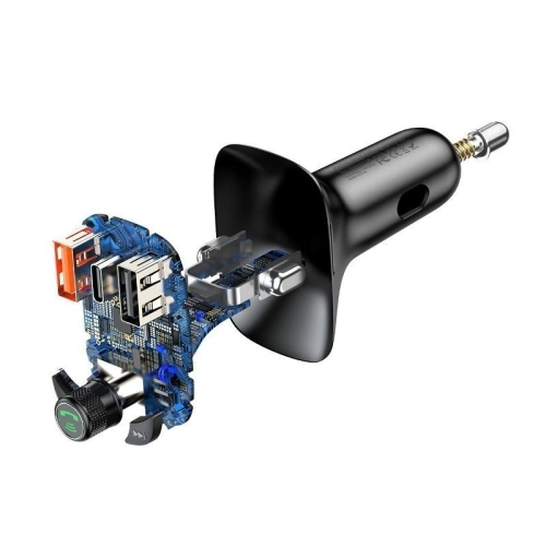 Transmiter FM Baseus T typed Bluetooth 5.0, 2xUSB, USB-C,  PD, QC 3.0, microSD