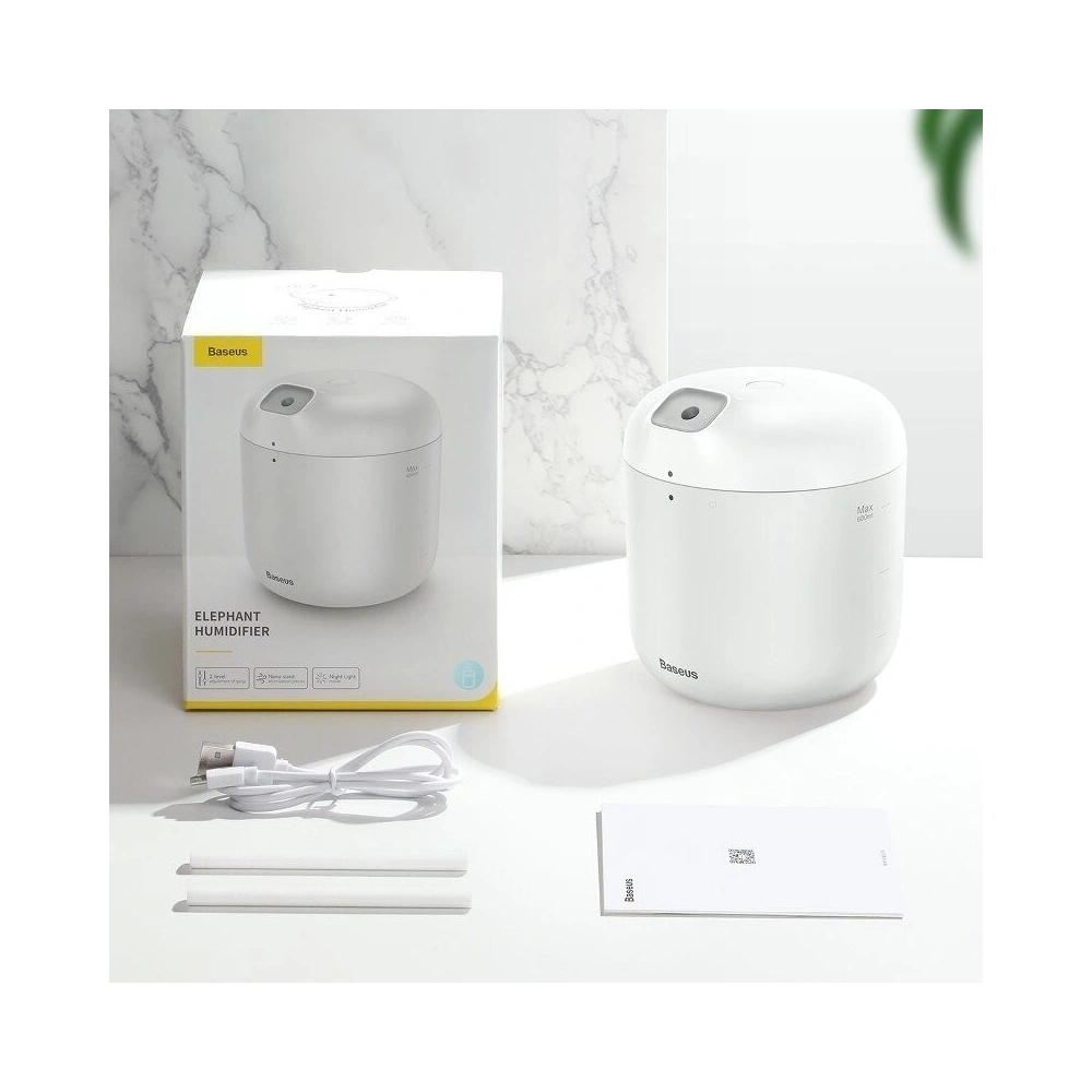 Hurtownia GSM - Nawilżacz powietrza + lampka nocna Baseus Elephant Humidifier (biały) - BSU802WHT - {ean13} - Hurt