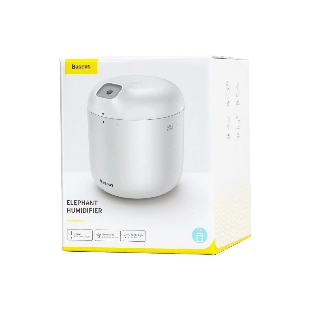 Hurtownia GSM - Nawilżacz powietrza + lampka nocna Baseus Elephant Humidifier (biały) - BSU802WHT - {ean13} - Hurt