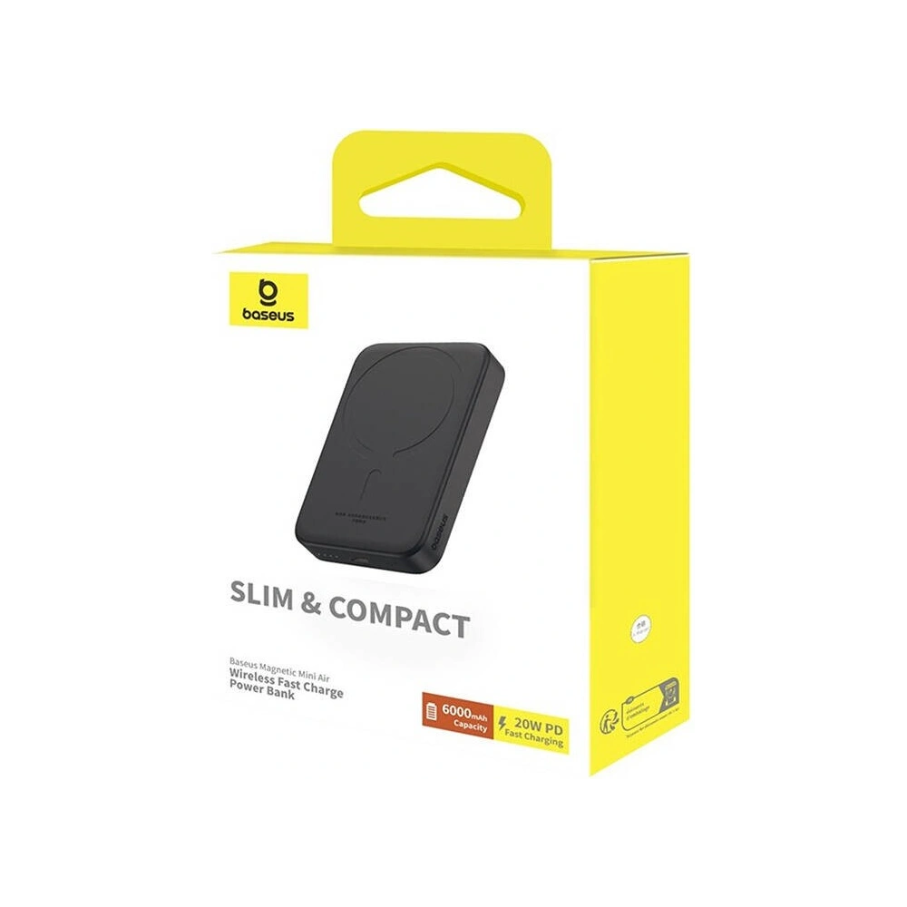 Hurtownia GSM - Magnetikus Baseus Magnetic Mini 6000 mAh 20W fekete powerbank - BSU4926 - {ean13} - Hurt