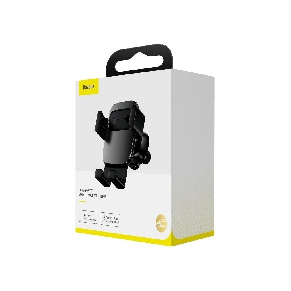 Hurtownia GSM - Uchwyt grawitacyjny Baseus Cube na kratkę, aluminiowy (czarny) - BSU807BLK - {ean13} - Hurt