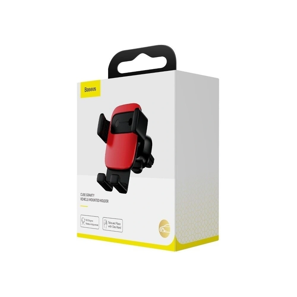 Wholesale Baseus Cube Gravity Aluminium Car Mount Air Vent Red - BSU808RED - {ean13} - Hurt