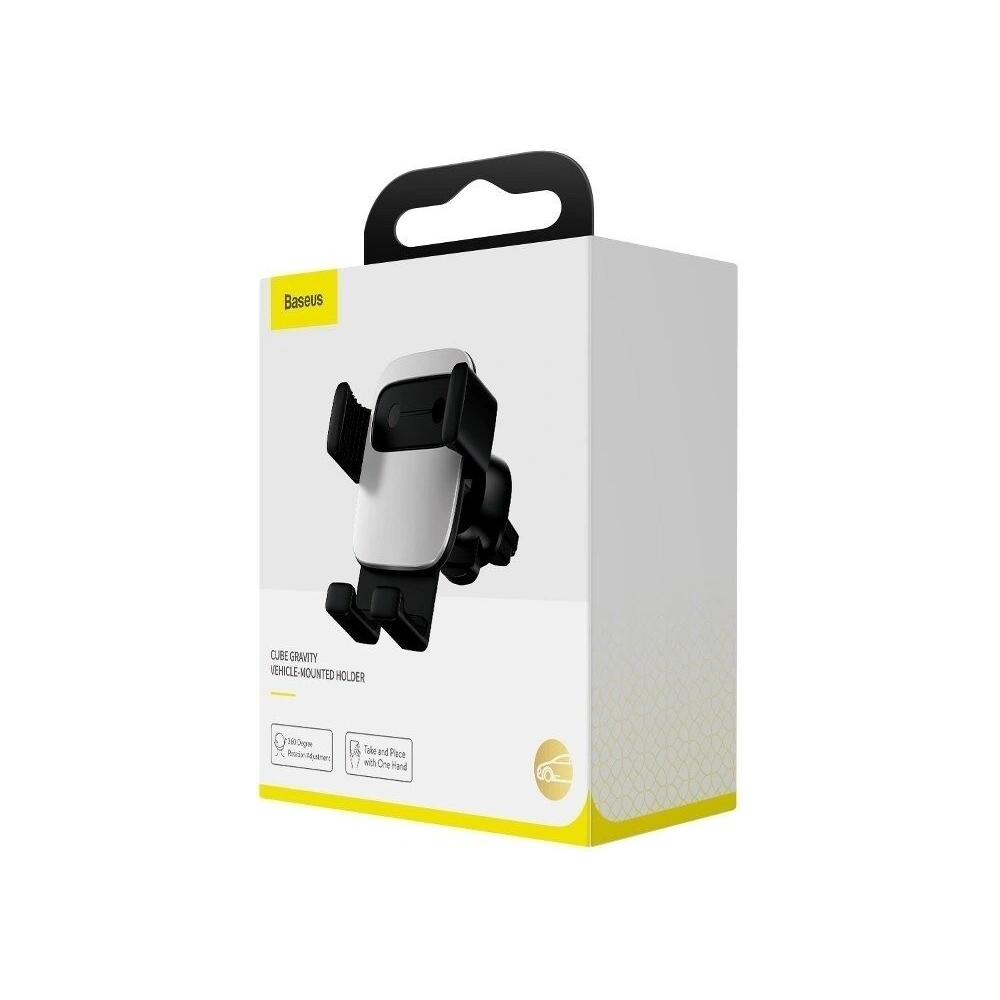 Wholesale Baseus Cube Gravity Aluminium Car Mount Air Vent Silver - BSU809SLV - {ean13} - Hurt