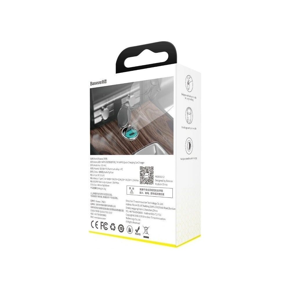 Wholesale Baseus Tiny Star Mini PPS Car Charge Type-C Port 30W Blue - BSU821BLU - {ean13} - Hurt