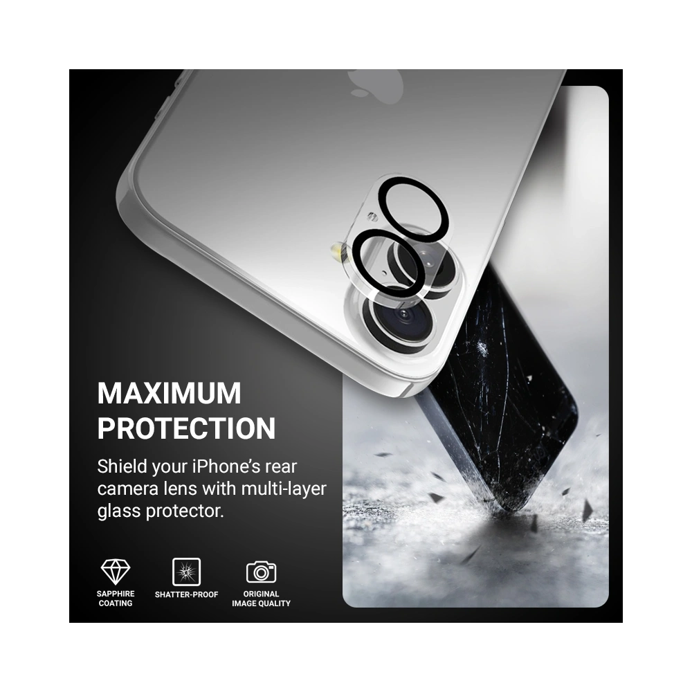 Hurtownia GSM - A fényképezőgép objektívére való üveg Crong Lens Shield Apple iPhone 16 / 16 Plus - CRG782 - {ean13} - Hurt