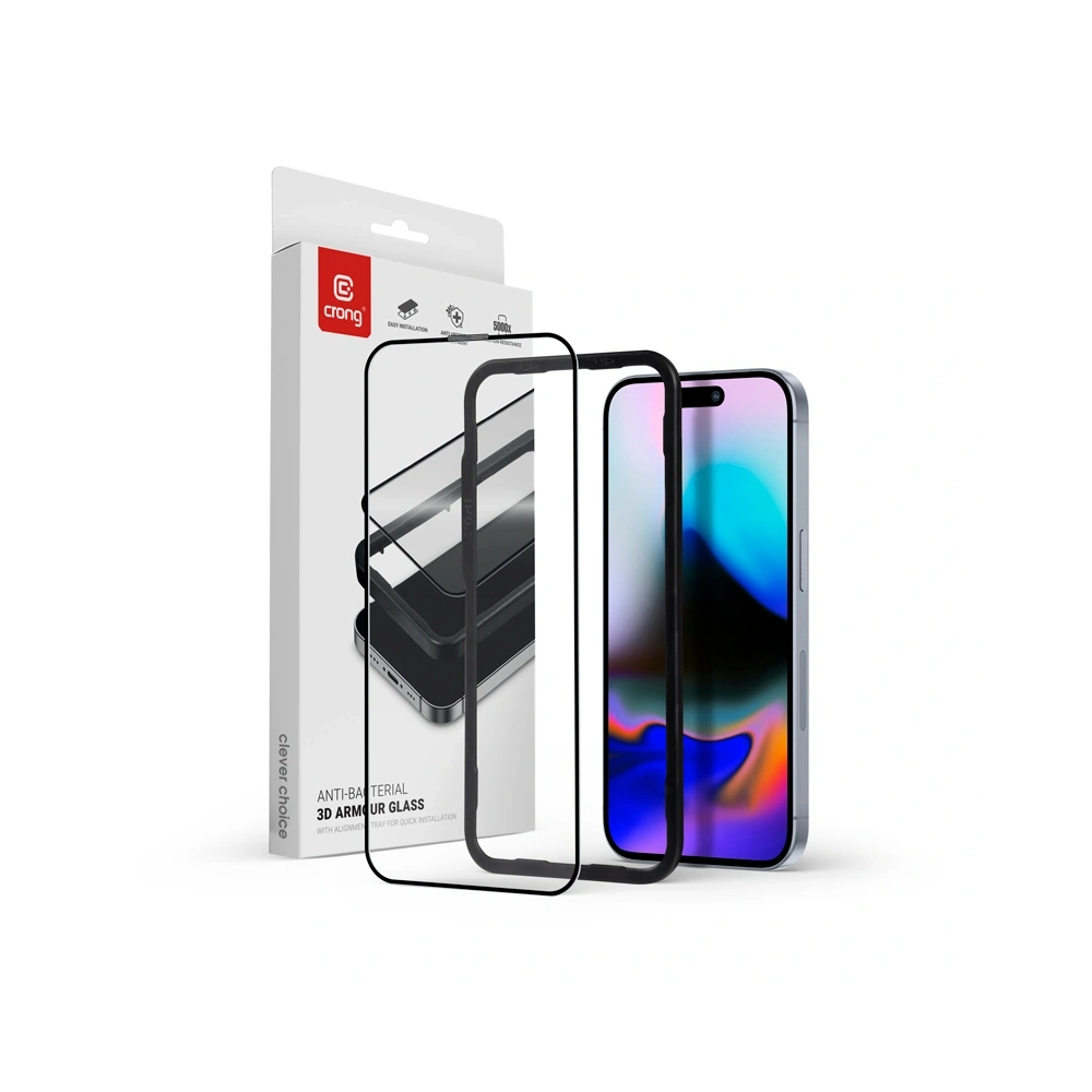 Hurtownia GSM - Crong Anti-Bacterian 3D Armour Glass Full Glue sticlă temperată Apple iPhone 16 Pro Max - CRG785 - {ean13} - Hurt