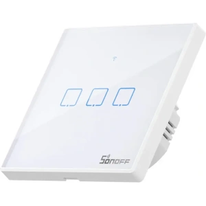 Hurtownia GSM - Comutator de lumină tactil WiFi + RF 433 Sonoff T2 EU TX (3 canale) versiune nouă - SNF168 - {ean13} - Hurt