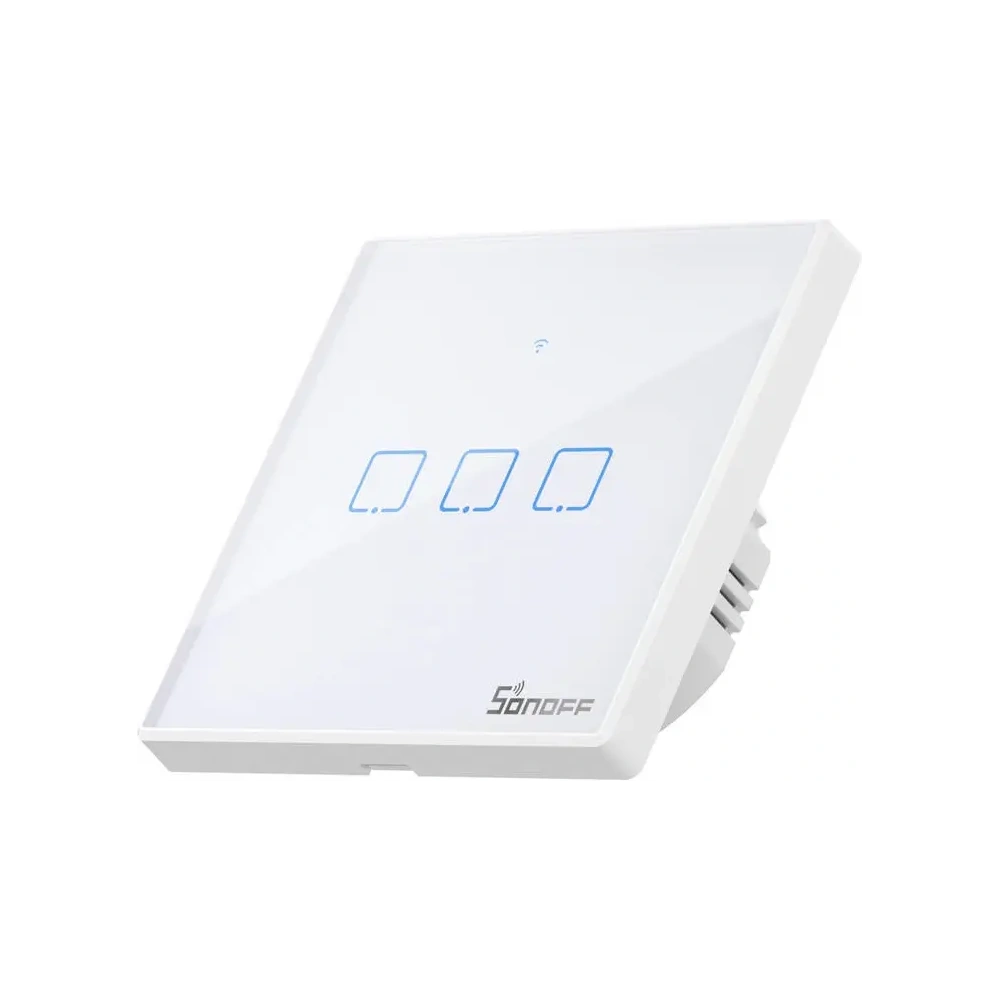 Hurtownia GSM - Comutator de lumină tactil WiFi + RF 433 Sonoff T2 EU TX (3 canale) versiune nouă - SNF168 - {ean13} - Hurt
