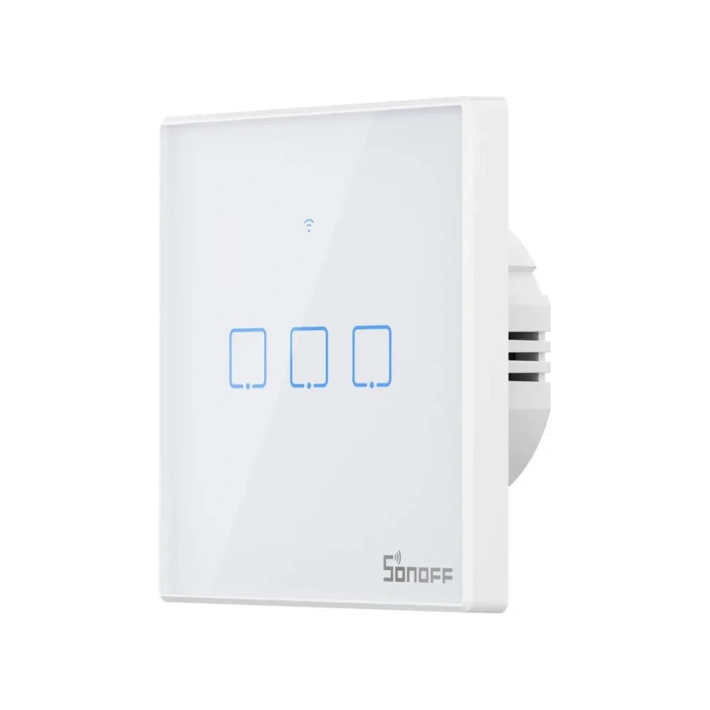 Hurtownia GSM - Comutator de lumină tactil WiFi + RF 433 Sonoff T2 EU TX (3 canale) versiune nouă - SNF168 - {ean13} - Hurt