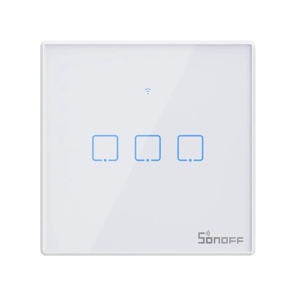 Hurtownia GSM - Comutator de lumină tactil WiFi + RF 433 Sonoff T2 EU TX (3 canale) versiune nouă - SNF168 - {ean13} - Hurt