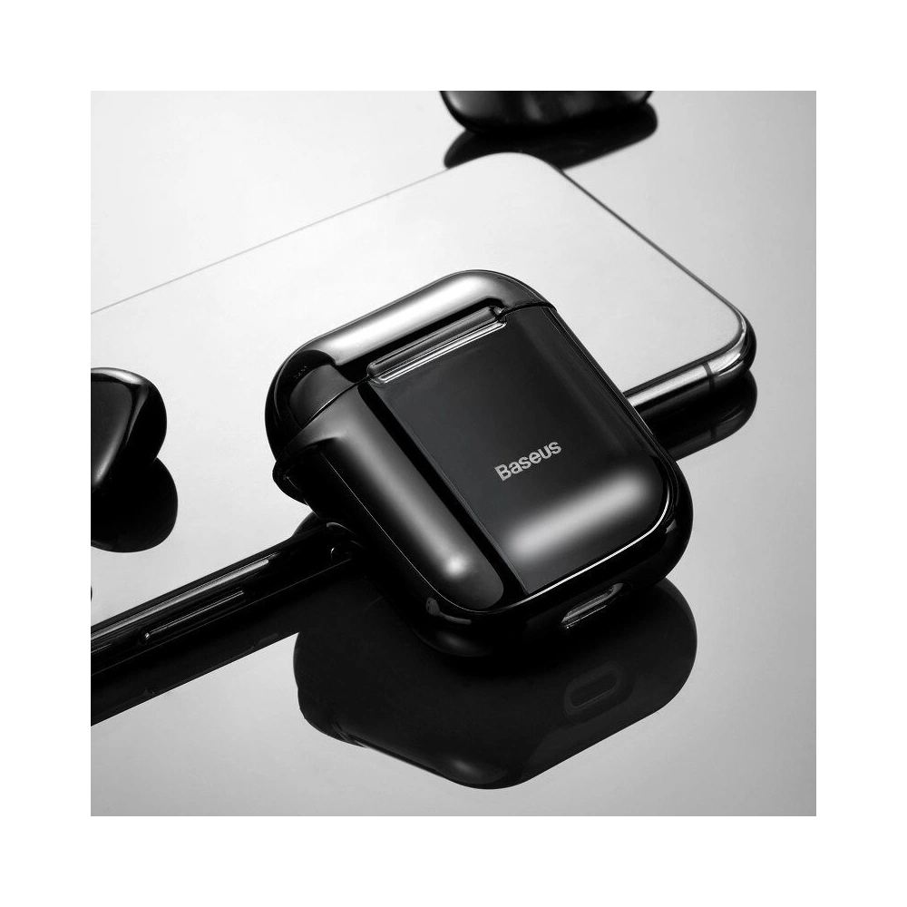 Wholesale Baseus Shining Hook Case For AirPods 1/2nd Generation Black - BSU829BLK - {ean13} - Hurt