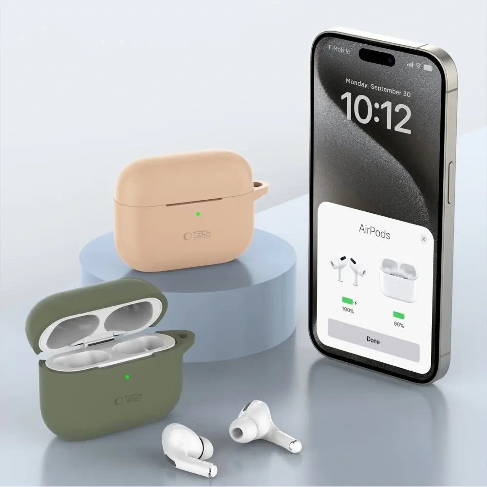 Hurtownia GSM - Etui Tech-Protect silikonový háček Apple Airpods Pro 1 / 2 Cafe Latte - THP3028 - {ean13} - Hurt