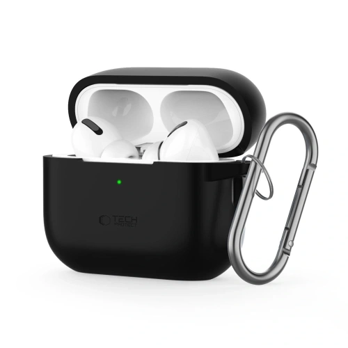 Etui Tech-Protect Silicone Hook Apple Airpods Pro 1 / 2 Black - AirPods Pro (2. generacji) - Tech-Protect