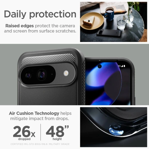 Etui Spigen Rugged Armor Google Pixel 9 / 9 Pro Matte Black - Pixel 9 Pro - Spigen