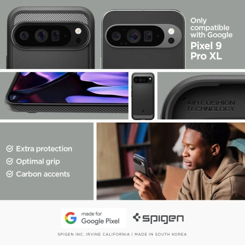 Etui Spigen Rugged Armor Google Pixel 9 Pro XL Matte Black - Pixel 9 Pro XL - Spigen