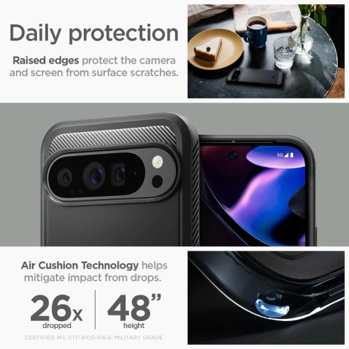 Etui Spigen Rugged Armor Google Pixel 9 Pro XL Matte Black - Pixel 9 Pro XL - Spigen
