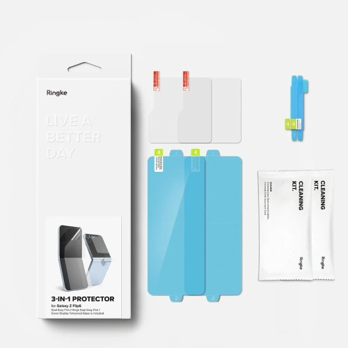 Zestaw ochronny Ringke 3w1 Protector Samsung Galaxy Z Flip 6 Clear [2 PACK] - Galaxy Z Flip 6 - Ringke