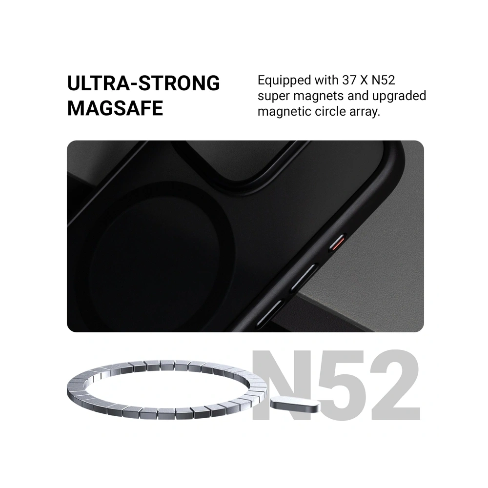 Hurtownia GSM - Crong Apple Hülle Hybrid Frost MAG Cover MagSafe iPhone 16 schwarz - CRG786 - {ean13} - Hurt