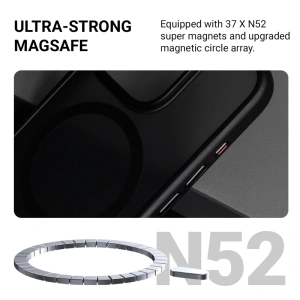 Hurtownia GSM - Etui Crong Hybrid Frost MAG Cover MagSafe Apple iPhone 16 Pro Max černé - CRG788 - {ean13} - Hurt