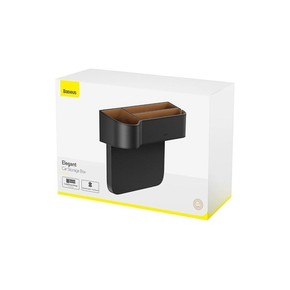 Hurtownia GSM - Organizer samochodowy Baseus Elegant Car Storage Box, skórzany (czarny) - BSU841BLK - {ean13} - Hurt