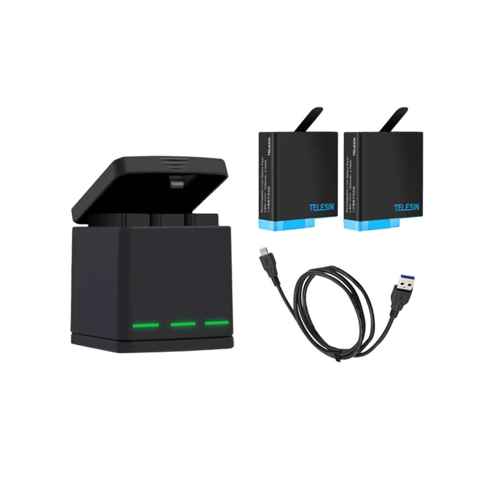 Hurtownia GSM - Háromcsatornás töltő Telesin Box GoPro Hero 8-hoz + 2 akkumulátor (GP-BNC-801) - TLS163 - {ean13} - Hurt