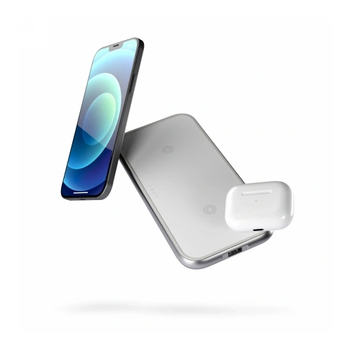 Ładowarka bezprzewodowa ZENS Dual Aluminium Wireless Charger 2x10W white - Indukcyjne (bezprzewodowe) - Zens