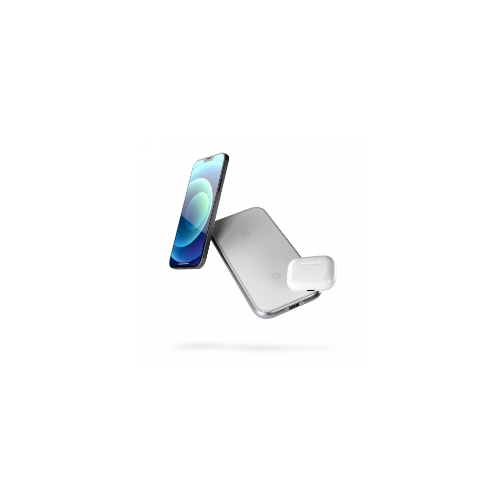 Wholesale ZENS Dual Aluminum Wireless Charger 2x10W white - ZENS30 - {ean13} - Hurt