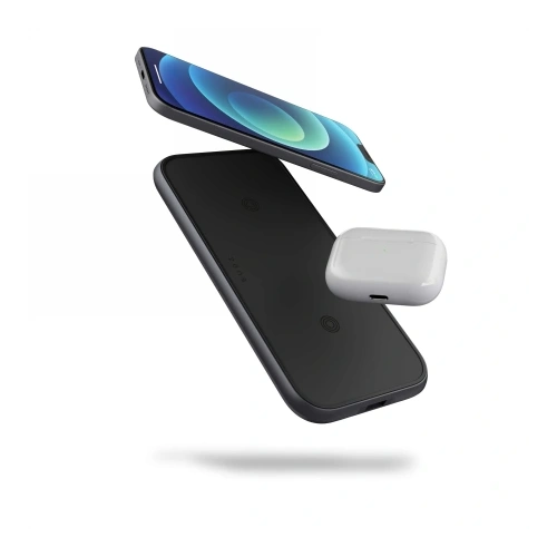 Ładowarka bezprzewodowa ZENS Dual Aluminium Wireless Charger 2x10W black - Indukcyjne (bezprzewodowe) - Zens
