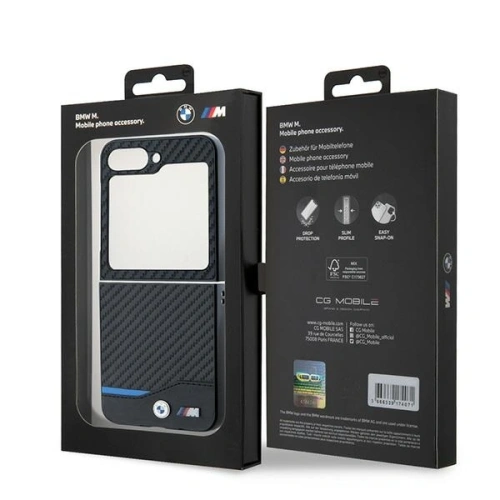 Etui BMW BMHCZF622NBCK Samsung Galaxy Z Flip6 hardcase Carbon Blue Line czarny/black - Galaxy Z Flip 6 - BMW